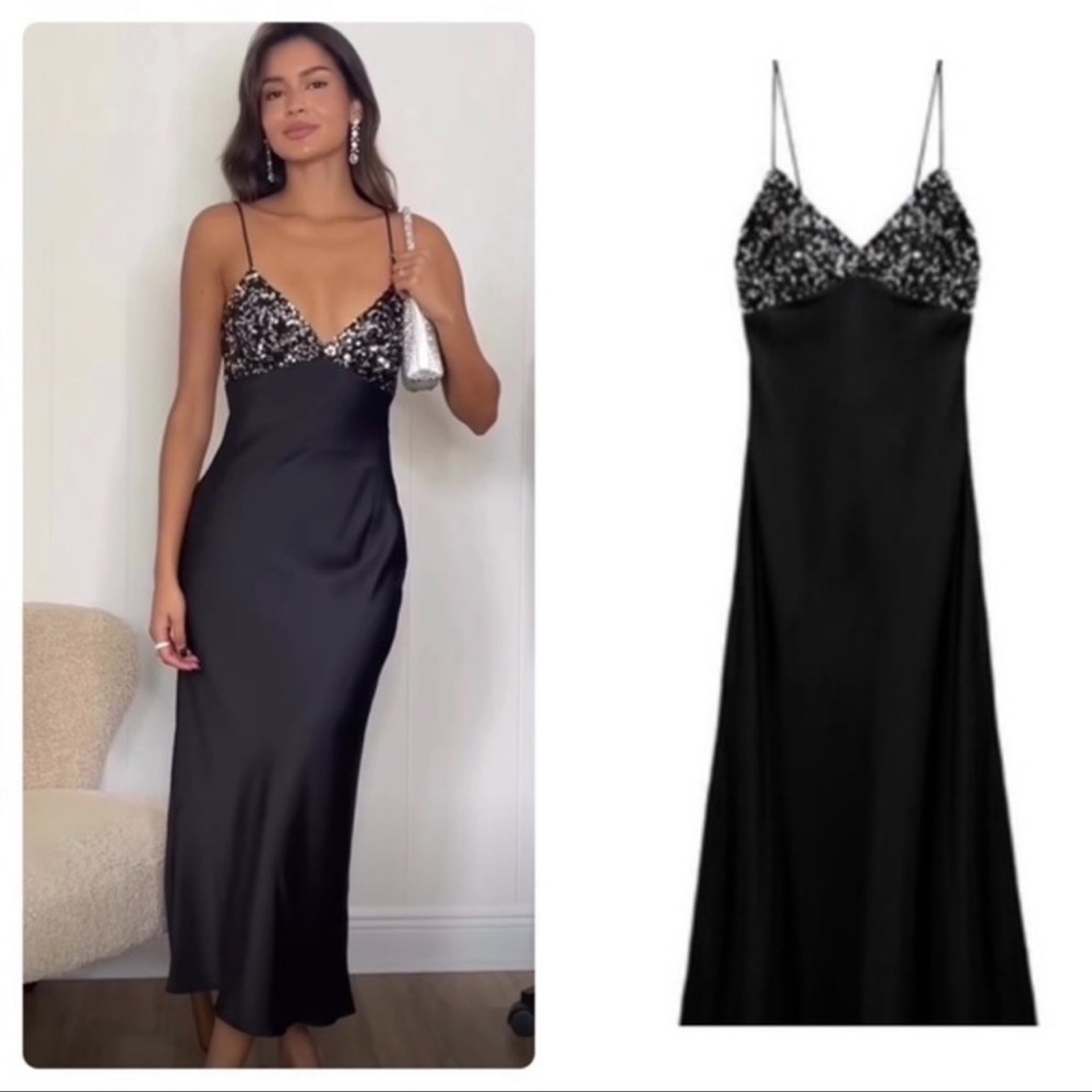 Zara Black Sequin Dress